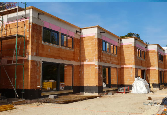 Rohbaufoto von Reihenhäuser